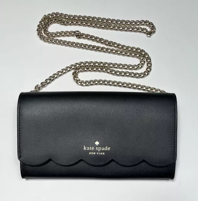 Kate Spade Magnolia Street Addison Black Crossbody Wallet With Removable Chain Kate Spade Magnolia Street Addison Black Crossbody Wallet With Removable Chain