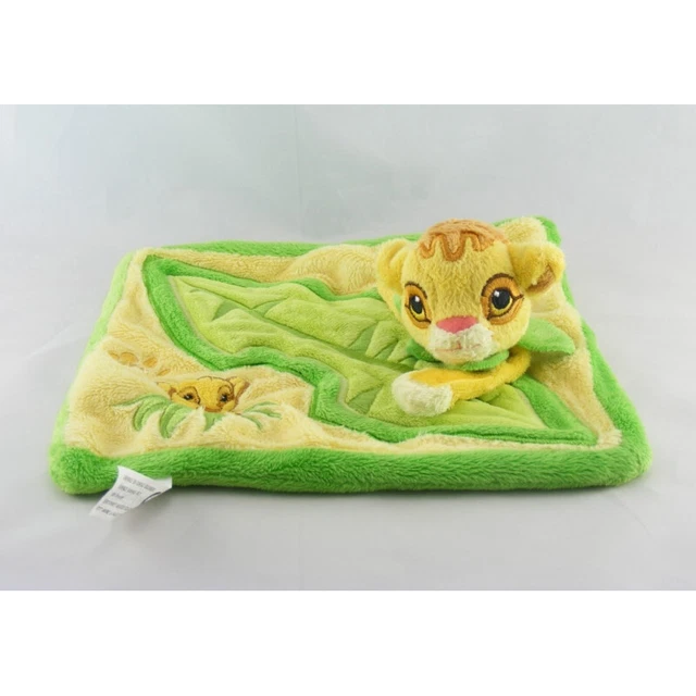 Doudou plat carré le roi lion Simba feuille attache tétine DISNEY - 9211