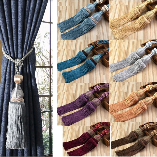 Pairs Curtain Holdbacks Class Rope Hanging Ball Tie Backs Tassel Tiebacks Window