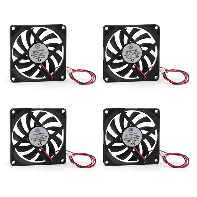 DC Brushless Cooling Fan 24V 0.15A 8010S 80x80x10mm 2 Pin CUP Computer Fan AUS 3