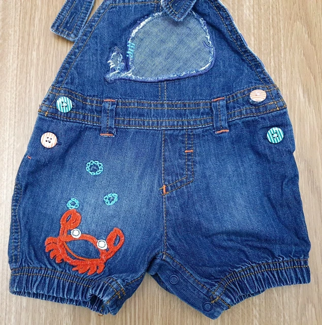 Next Firma Bambino Bambina Blu Denim senza Maniche Salopette 3 Mesi 2