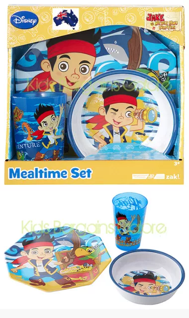 AUS QLTY Jake and the Never Land Pirates Feeding Bowl Plate Tumbler 3pc Set-Zak