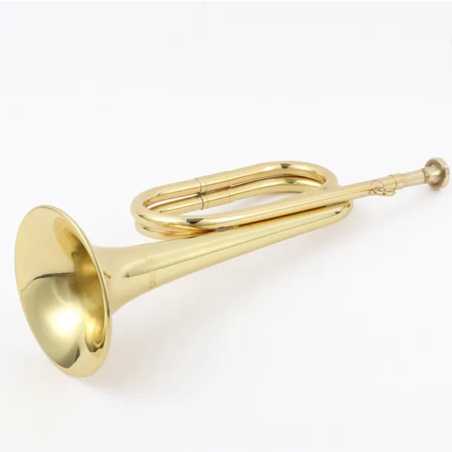 Exquisite And Distinctive Brass Cavalry Horn With Excellent Sound Gold Wide