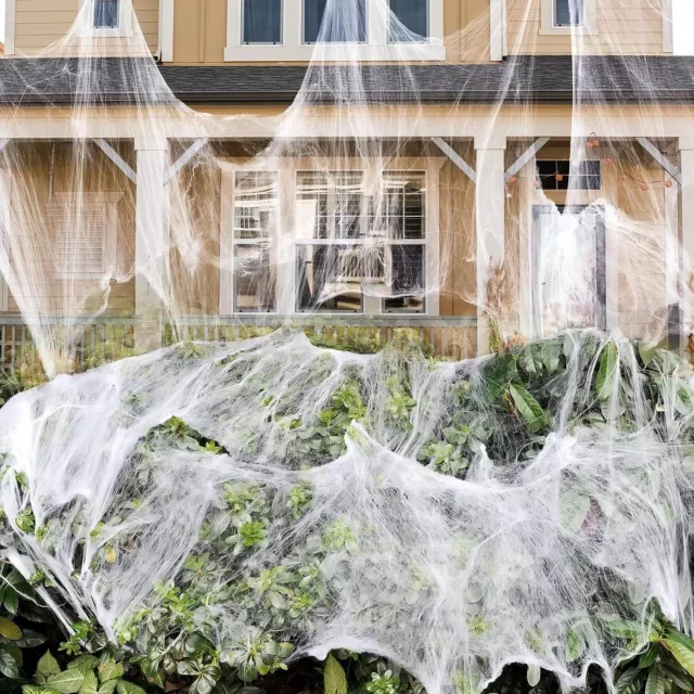 1400 Sq Ft Halloween Spider Web Decorations with 150 Extra Fake Spiders