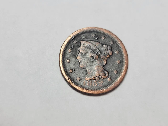 1852 Braided Hair Large Cent FREE SHIPPING