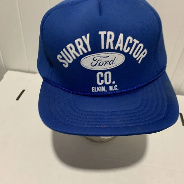 VINTAGE SURRY TRACTOR Ford Company Hat Elkin NC Snapback Foam Equipment