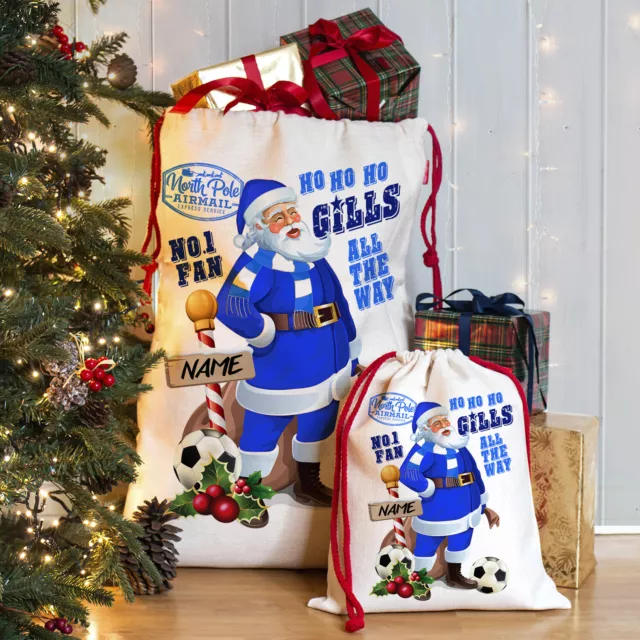 Personalised Gillingham Football Christmas Sack Santa Xmas Stocking Gift CFS31A