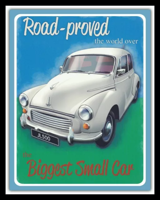 10" x 8" MORRIS MINOR VINTAGE CAR GARAGE WORKSHOP MECHANIC METAL PLAQUE SIGN 012