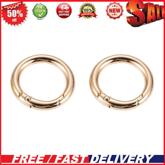 2pcs 2cm Metal Circle Trigger Rings DIY Accessories Alloy for Bag (Gold)
