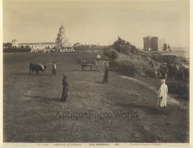 Abbaye de Lerins monastery monks antique photo France