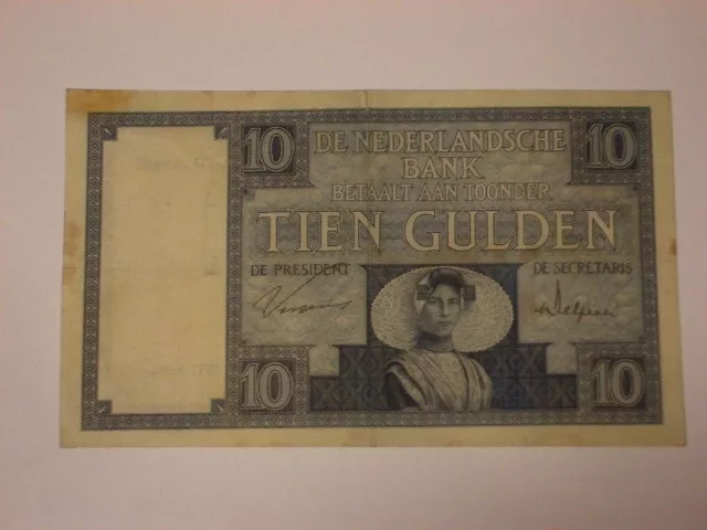 TIEN GULDEN 10 GULDEN JAN 1930 BANQUE DES NEDERLANDS billet de banque Pays-Bas