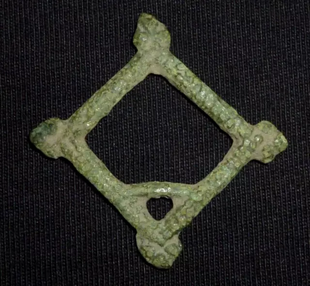 Medieval Viking Amulet - OPENWORK Bronze Pendant - 8-10th Century AD       -1953