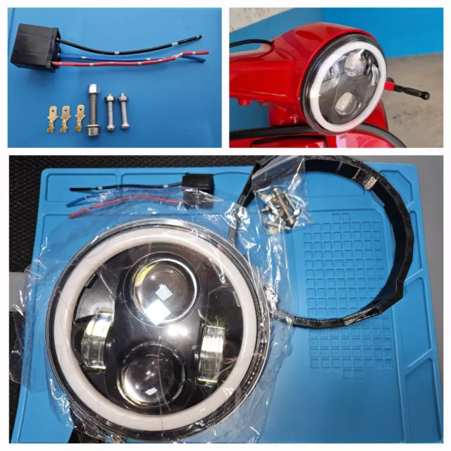 Faro Completo a Led Vespa Piaggio Pk Hp 50 125 Pronto All'uso