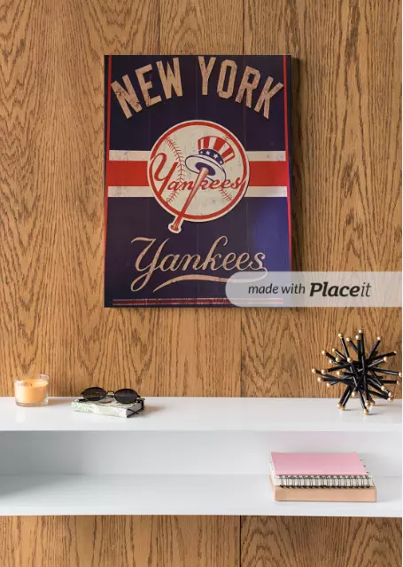 New York Yankees Wall Art Metal MLB Fan Man Cave Dad Gift Sports Decor Baseball