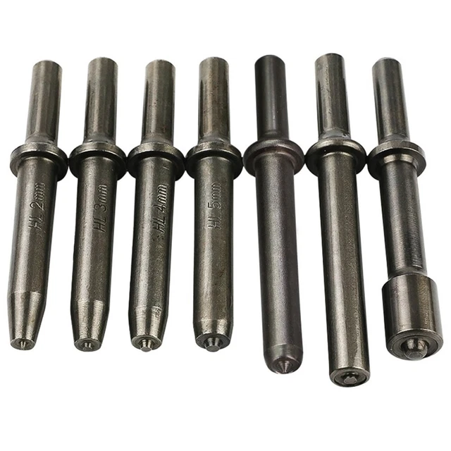 Kit de herramientas de remache Air Hammer con cinceles y estuche de cabezal de remache liso semi hueco