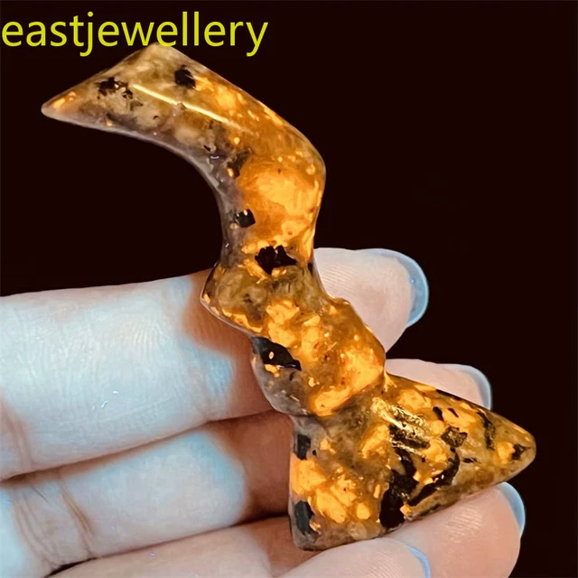 2" Natural Yooperite Magic broom skull Quartz Flame's Stone Crystal Skull gem 1x