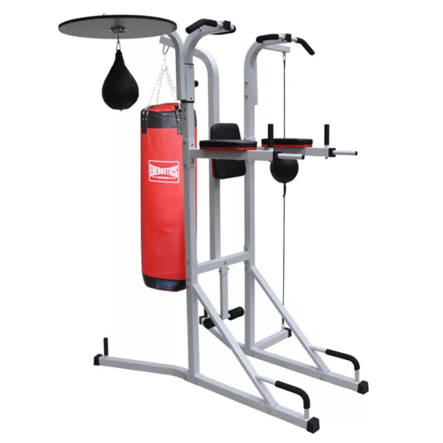 8 in 1 Boxing Rack Stand Multi Function Home Gym Station - 40kg Red Punching Bag