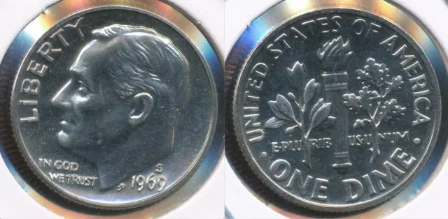 United States 1969-S Roosevelt Dime 10c - Proof 2