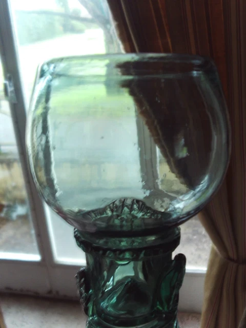 Verre à Vin Ancien Baccarat – Bleu Taillé, Style Römer Vintage, Français