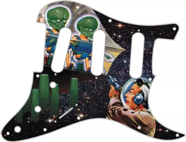 Stratocaster Strat Pickguard Scratchplate Fender SSS 11 Hole Guitar Green Men