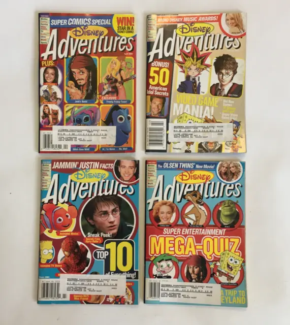 Disney Adventures Magazine Lot of 4 from 2004 Feb April March May Movies Comics