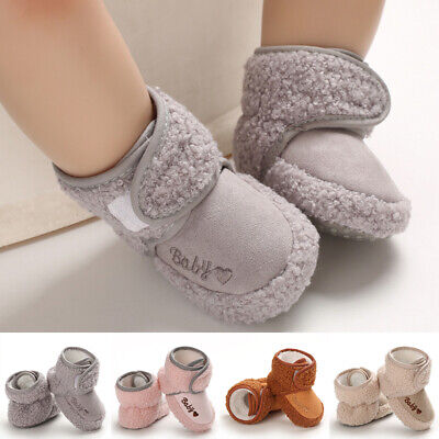 Newborn Baby Infant Girls Boys Toddler Anti-slip Soft Warm Pram Shoe Snow Boots