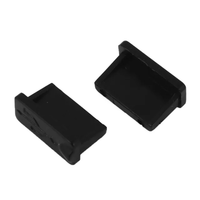 9pzs Cubierta de Puerto Teléfono PC Goma Anti Polvo USB Protector de Tapón Negro 2