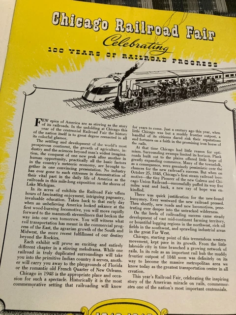 Chicago Railroad Fair Official Guide Book and Program 'Wheels a-Rolling' 1948 2