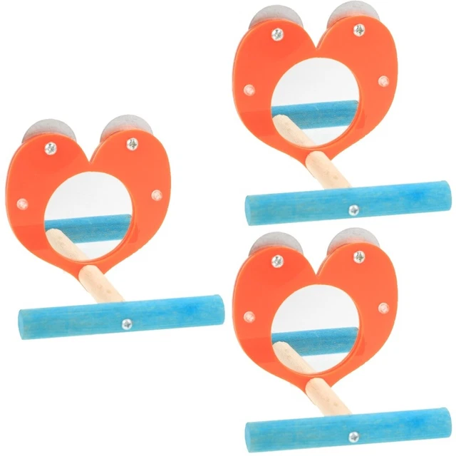 3 PCS Sittich Spiegelspielzeug Vogelspielplatz Für Papageienkäfige Acryl