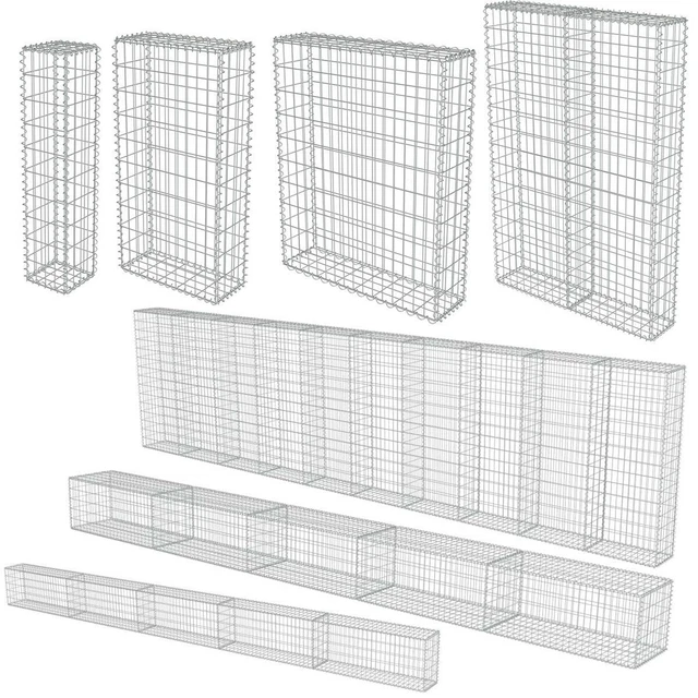 vidaXL Gabionen Steinkorb Steingabionen Wand Draht Mauer Säule rund Zaun Gitter
