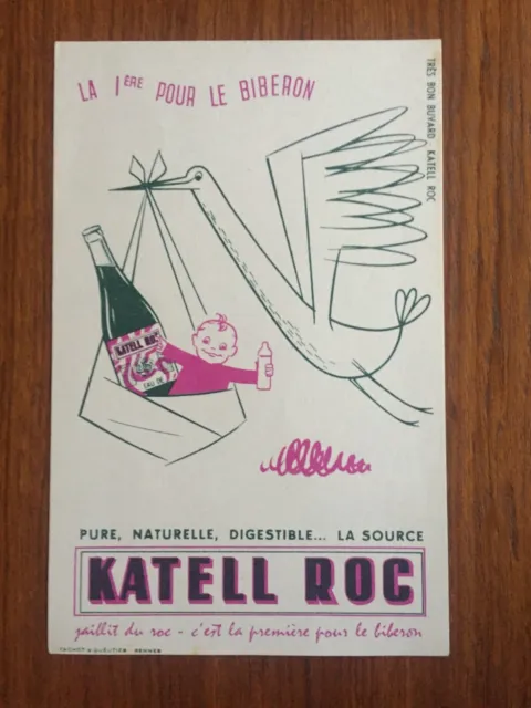BUVARD Eau de source "Katell Roc La 1ère pour le biberon"/ 1960 /Bon état