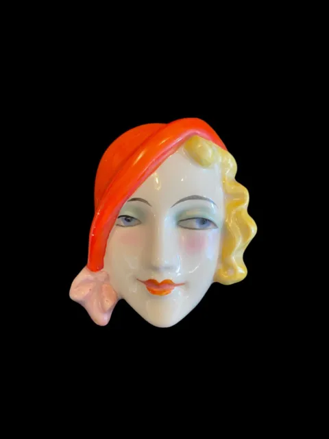 Rare Goebel Art Deco Lady Wall Mask Vintage 1930s