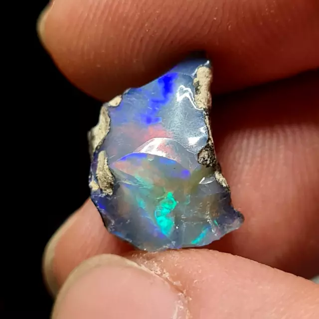 Ethiopian Welo Opal Rough 6.15cts Black Opal Natural UNCUT Gemstone Cut Grade