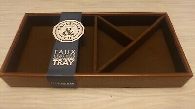 Jewellery box etc 5050993310971 Creative Tops Earlstree and Co Luxury Leather Desk top tidy Tray Organiser 