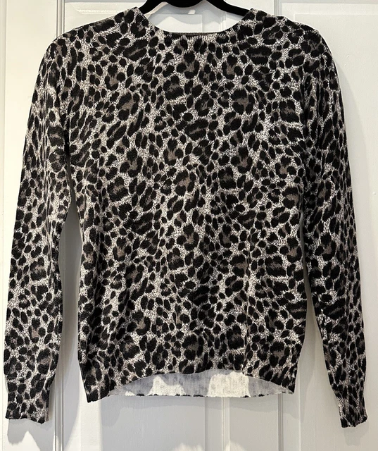 Warehouse grey leopard print jumper shop