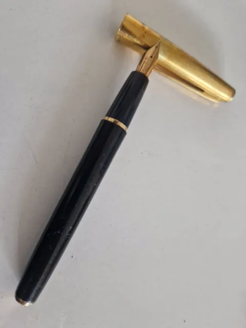 Stylo Plume Waterman Or 18 carats noir Vintage Ancien Old Pen