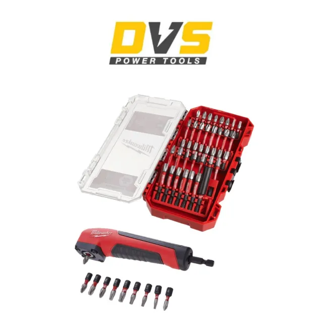 Milwaukee 4932492656 Shockwave Right Angle Attachment & 38pc Screwdriver Bit Set