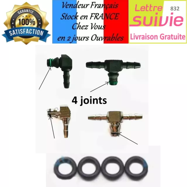 4 Joints toriques - Retour injecteur gasoil (Bosch-serie 110) HDI, DCI,  TDCI : : Auto et Moto