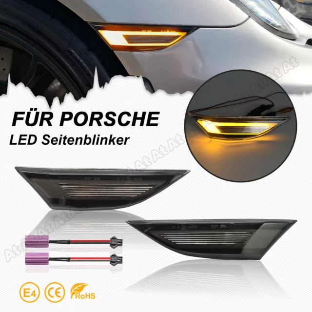 2x LED Schwarz Seitenblinker Blinker Für Porsche 911 991 Boxster Cayman 981 982