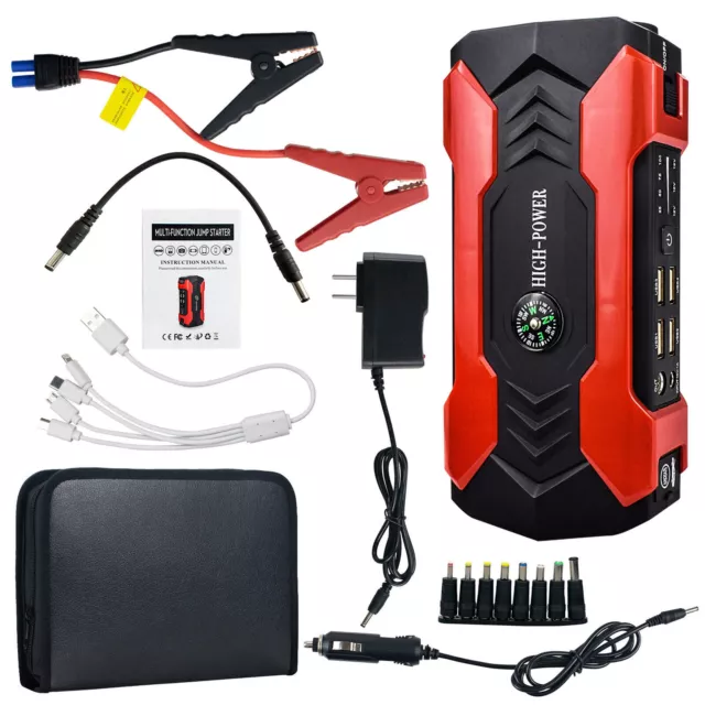 28000mah Auto KFZ Starthilfe Jump Starter 12V Ladegerät Booster Power Bank PKW