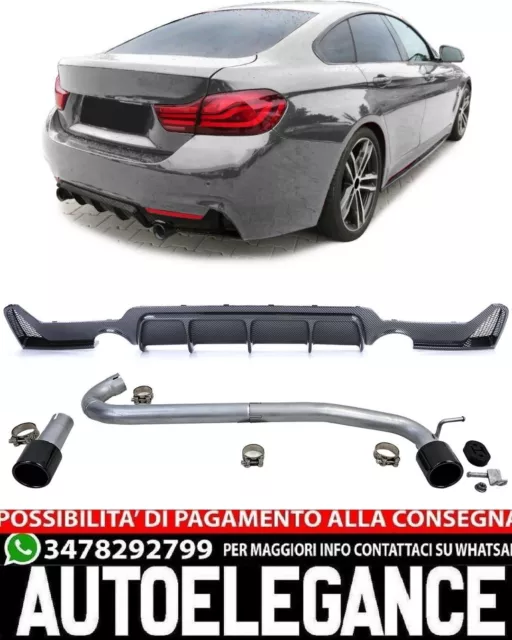 Difusor + 1+1 Silenciadores De Escape Apto Para Bmw Serie 4 F32 F33 F36