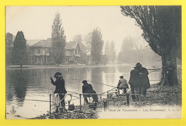 cpa FRANCE Old Postcard 75 - PARIS WOODS de VINCENNES LAC DAUMESNIL fishermen