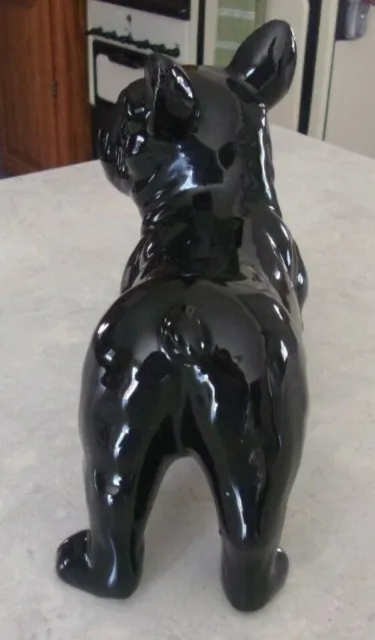 Vtg Larger Ceramic Pottery Boston Terrier Dog Figurine 9" x 7" Statue Puppy Size 3