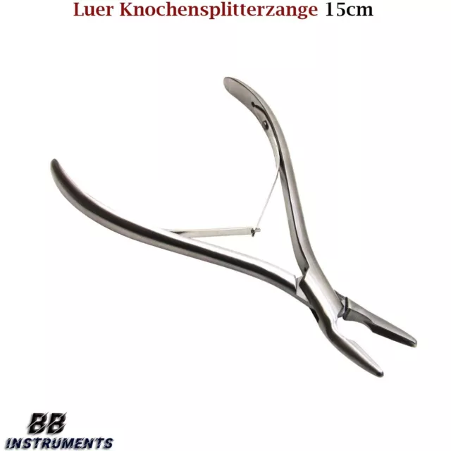 Luer Knochensplitterzange 15 cm Knochenzange gebogen Hohlmeisselzange Dental