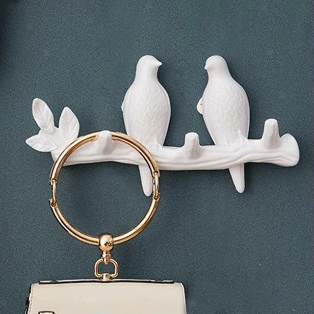 Vogel Dekoration Haken, 3D Vögel auf Zweig Haken Wand Montiert Dekorative