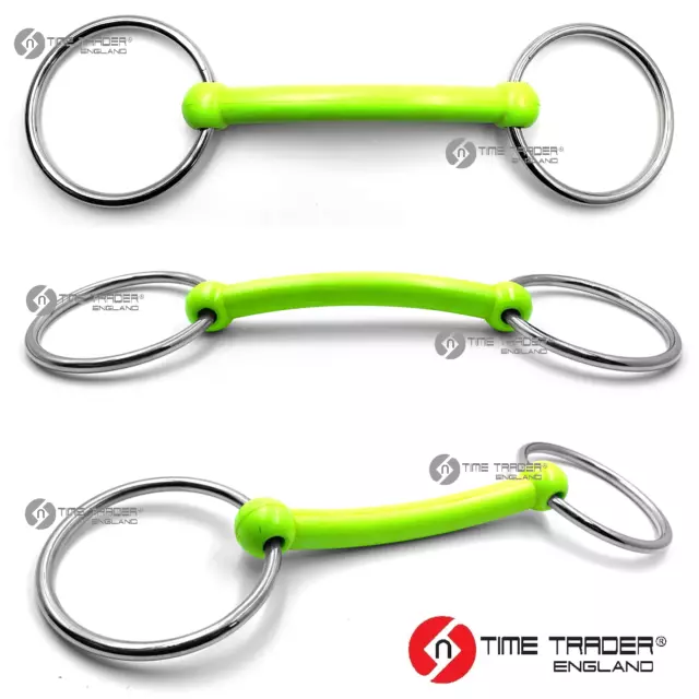 Loose Ring 3" Ring Hard Durable Rubber Mullen Mouth Snaffle Horse Bit 4" - 6.5"