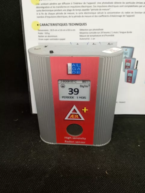 Algade AER radon mètre radon gaz  + mesure bâtiment radon surveiller radioactivé