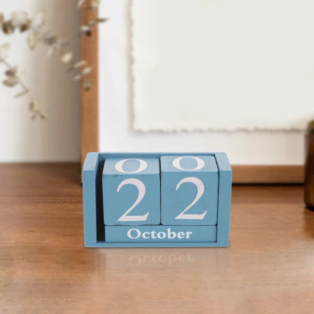 Calendario Da Tavolo In Legno TOPBATHY – Blocchi Numerati E Mensili Riutilizzabili, Decorativo Per Ufficio Casa E Studio, Regalo Pratico