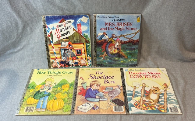 VTG Lot 5 1980’s A Little Golden Books Mother Goose, Miss Brisby Theodore Mouse