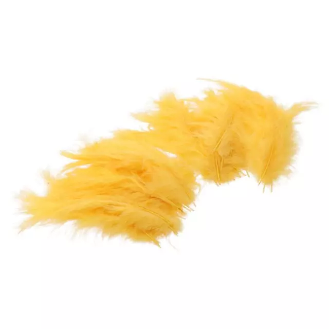 200Pcs 4-6 Inches Feather Yellow Ostrich Feathers  for Crafts